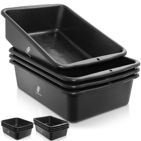 4-Pk Commercial Bus Box /Utility Tub - Plastic Storage Dish Bin